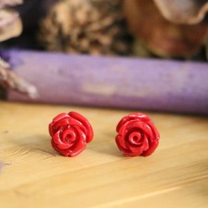 925 Sterling silver flower earrings 8 mm